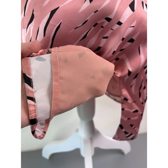 Storia women's small dusty pink zebra print satin slip cami mini dress - Picture 8 of 10